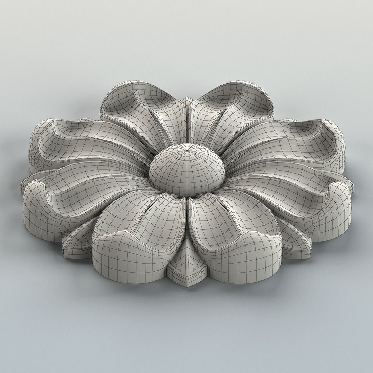 Round rosette 008 3D model_5