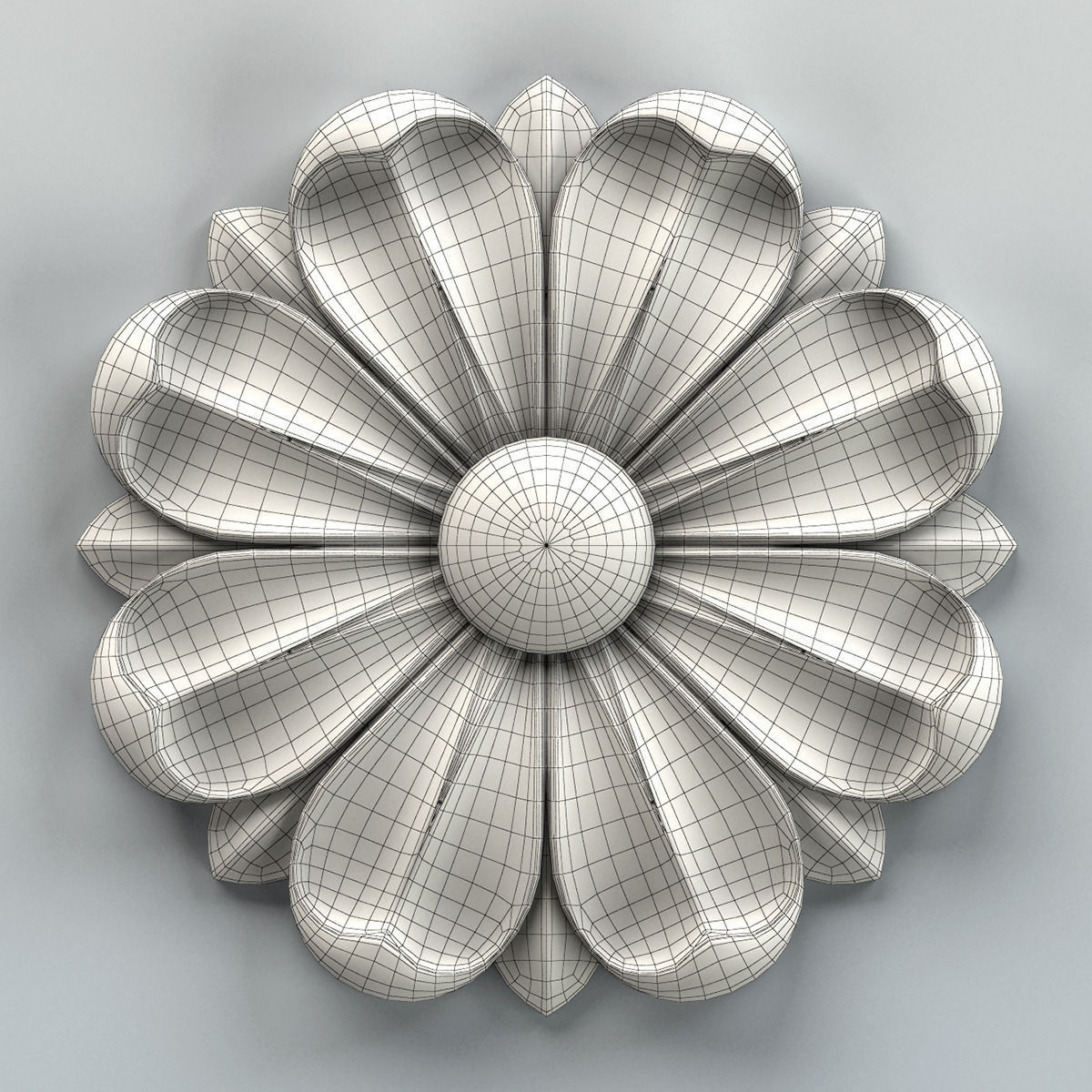 Round rosette 008 3D model_4