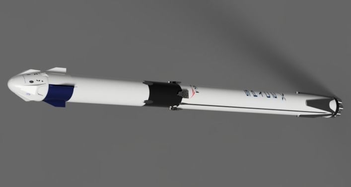 Falcon 9 rocket model Free 3D model_6