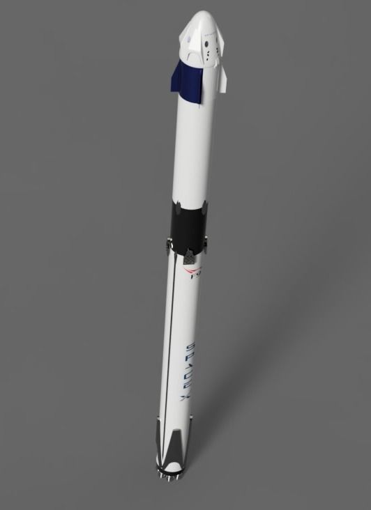 Falcon 9 rocket model Free 3D model_5