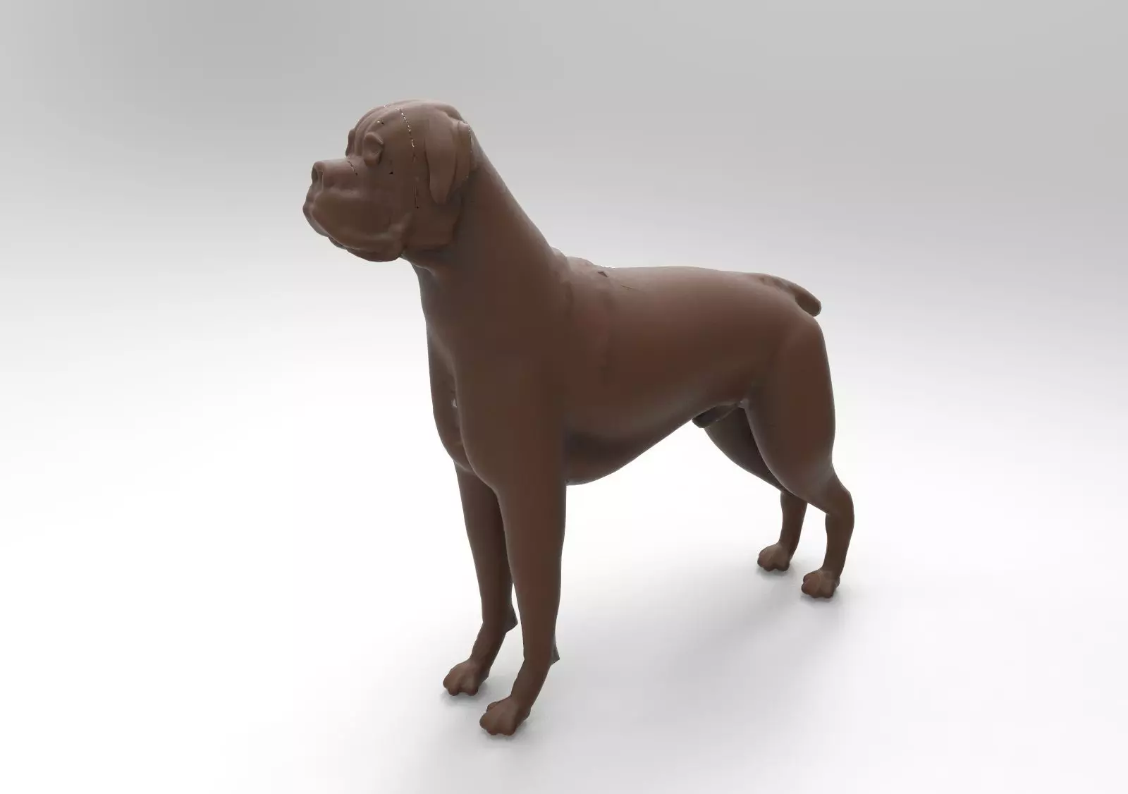 boxer chocolate dog 3D print model