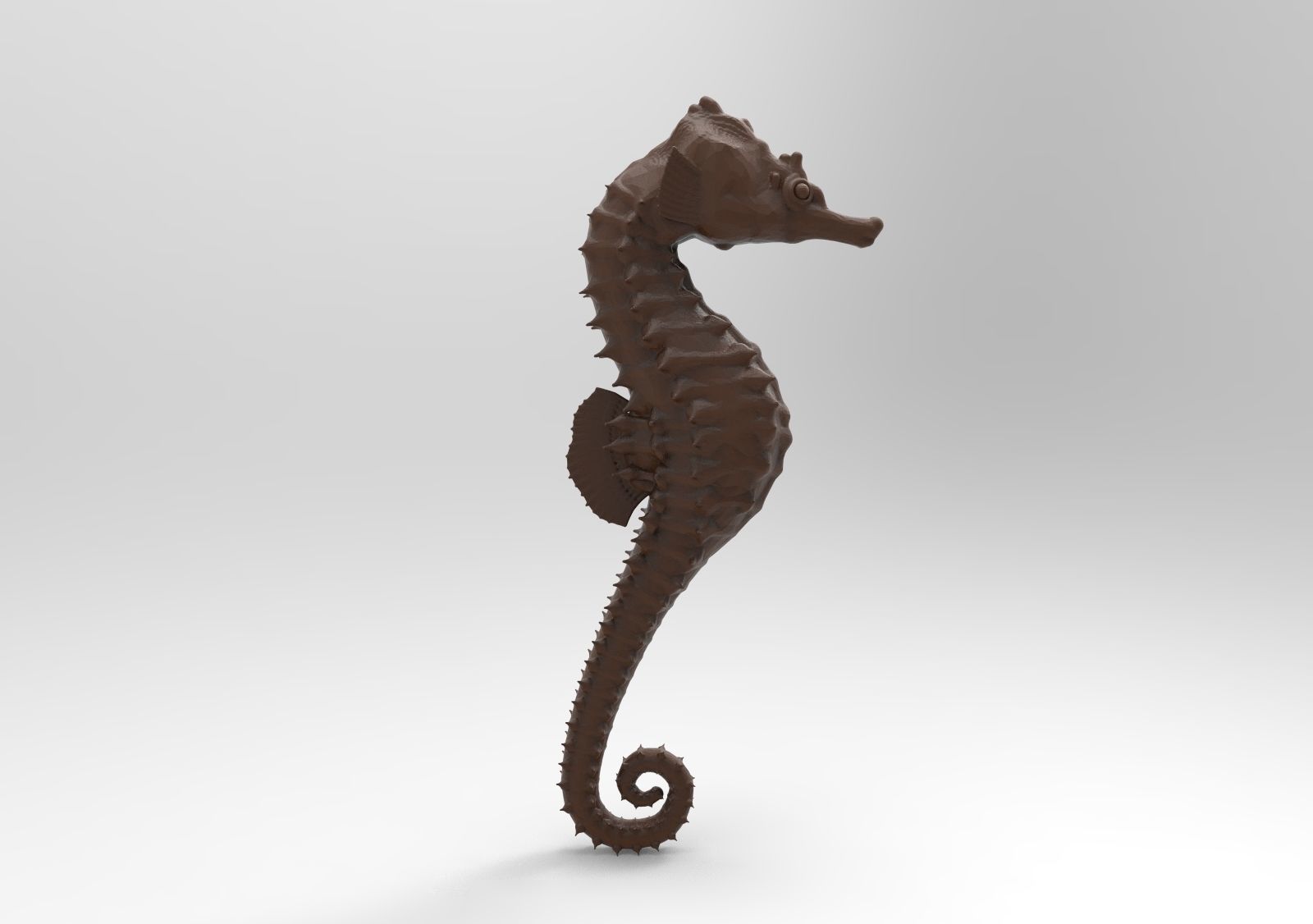 Seahorse chocolate 3D print model_3