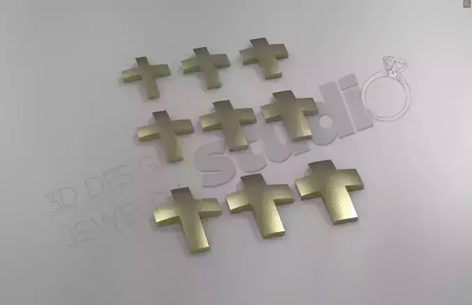 Multiple sizes christian cross deisgn 3d model 3D print model