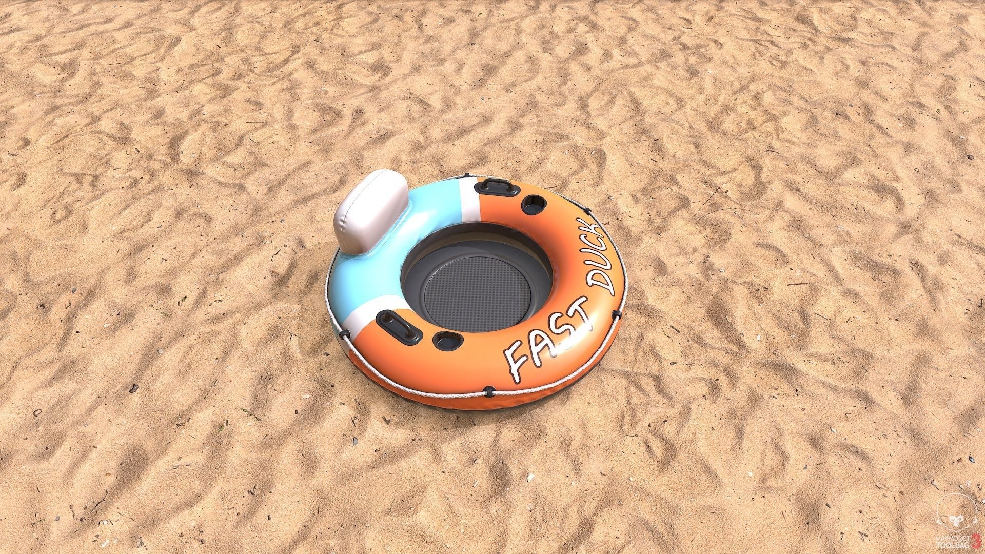 Inflatable Water Wheel  Low-poly 3D model_5