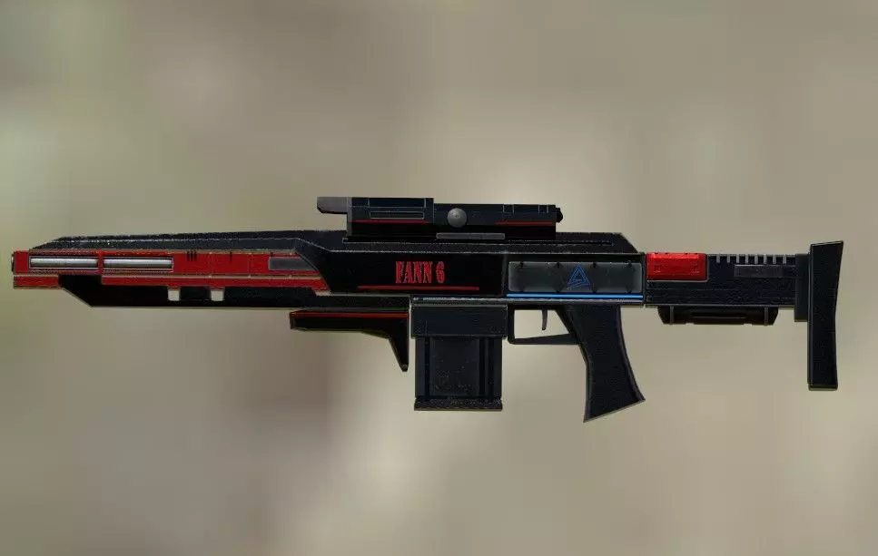 FANN 6 rifle Low-poly 3D model