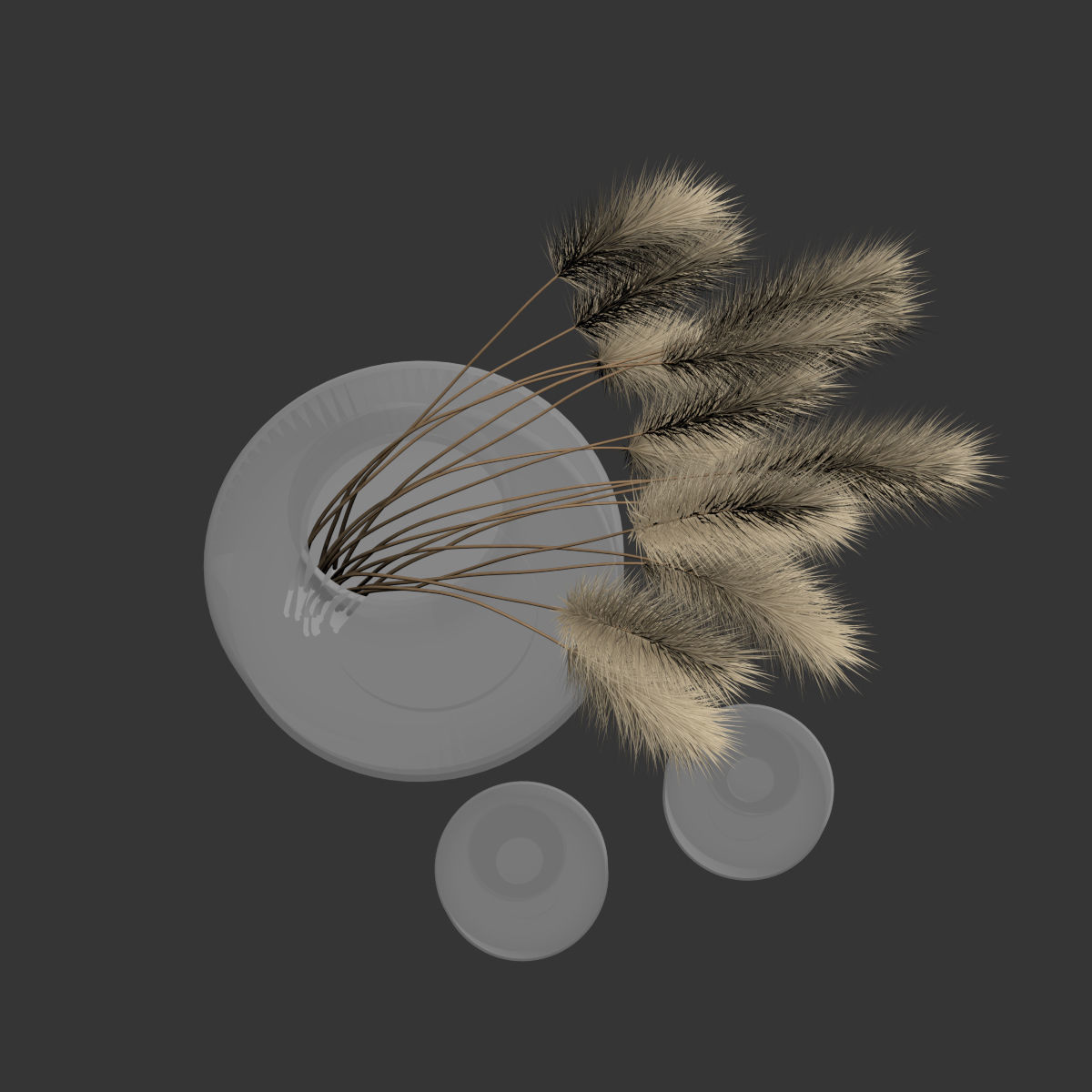 Stylish bouquet with dry spikelets 3D model_5
