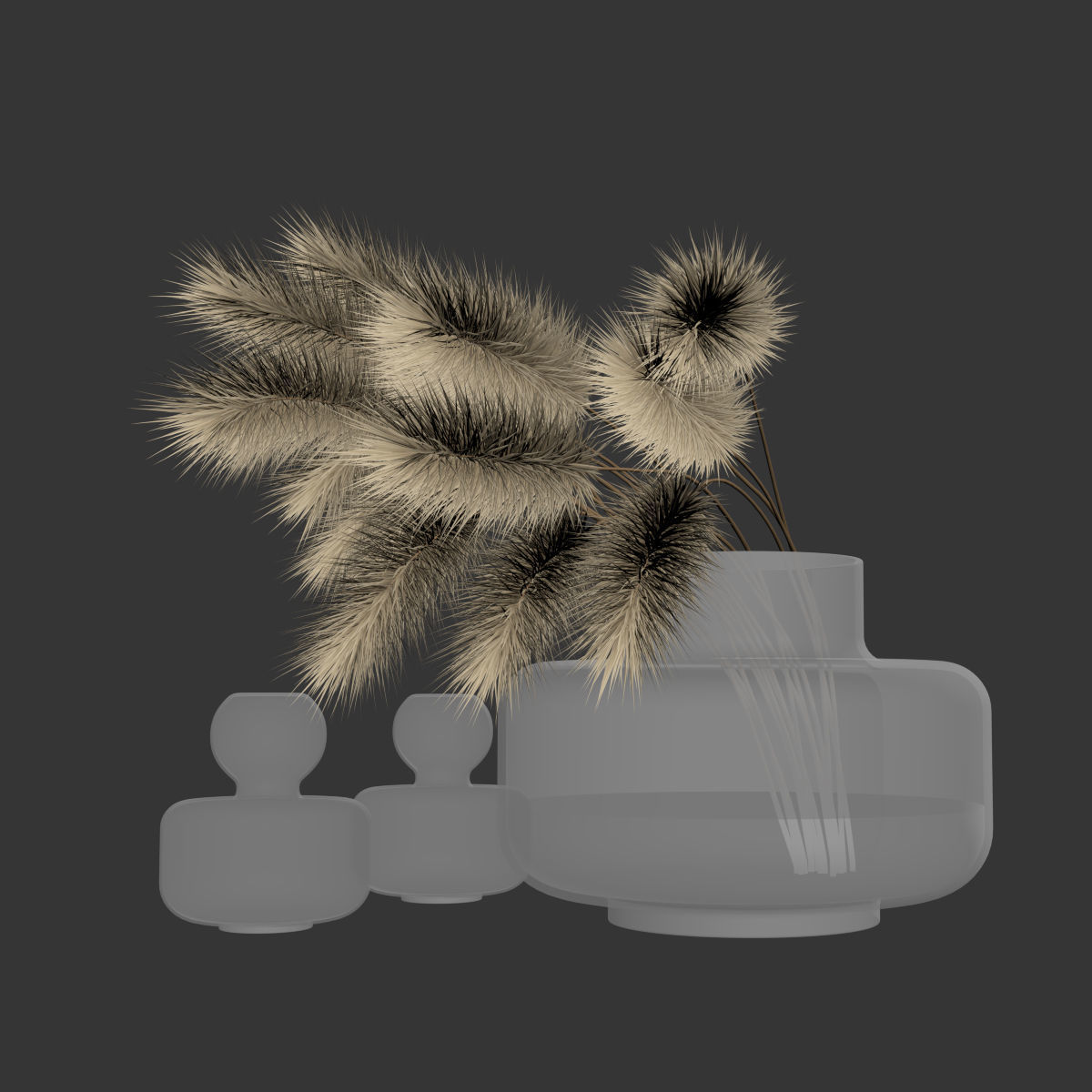 Stylish bouquet with dry spikelets 3D model_6