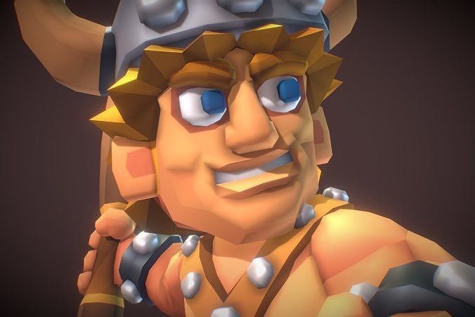 DnD Barbarian - Proto Series Low-poly 3D model