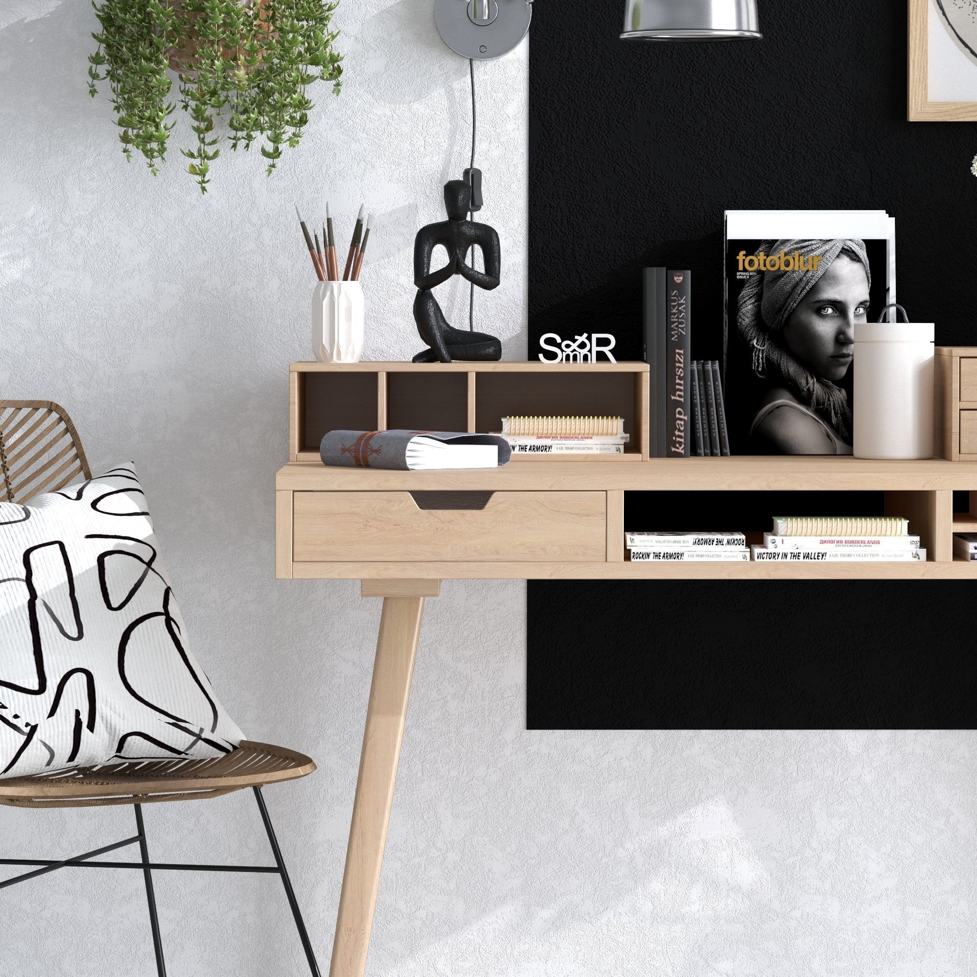 CORONA SCENE 20-Home Office 3D model_3