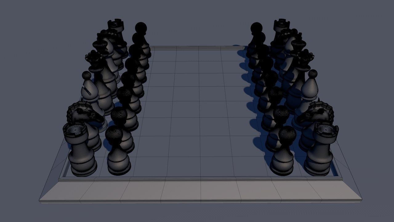 Chess Board Game Set 3D print model_13