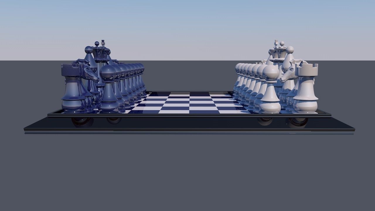 Chess Board Game Set 3D print model_2