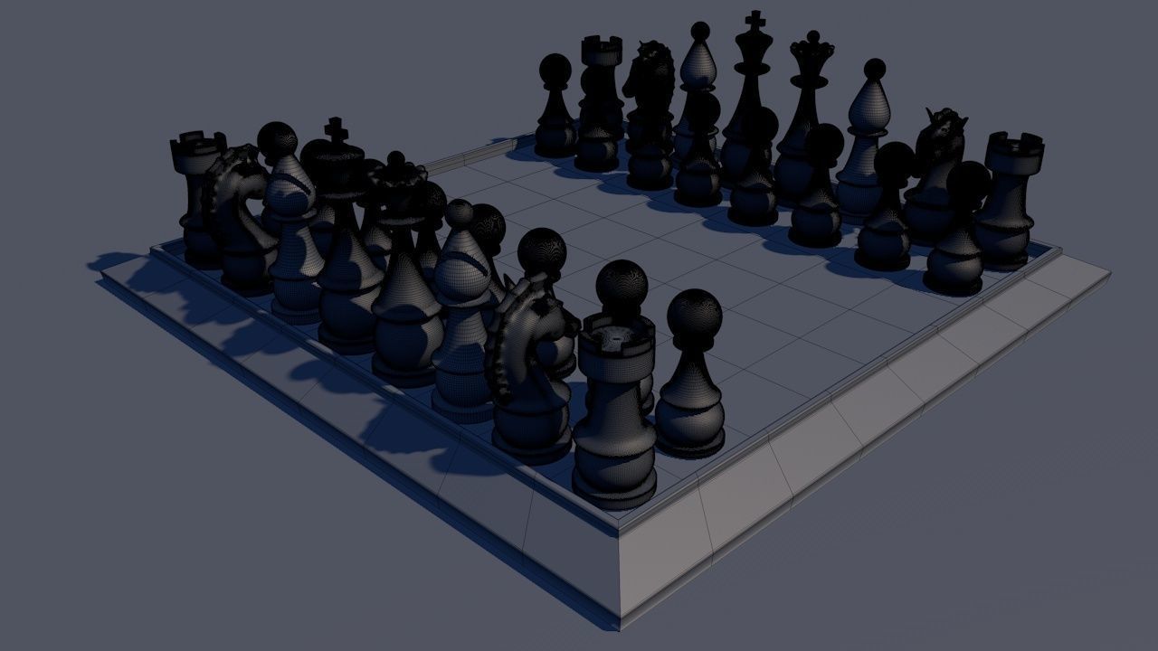 Chess Board Game Set 3D print model_12