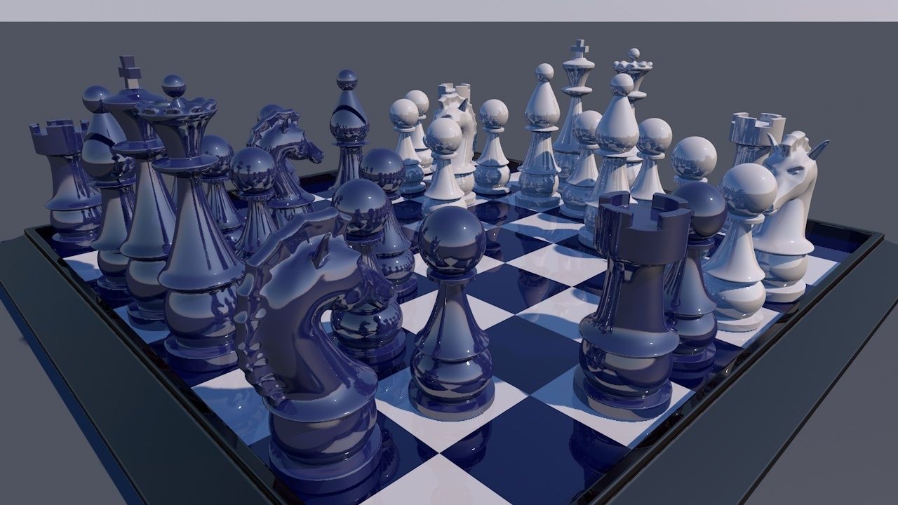 Chess Board Game Set 3D print model_33