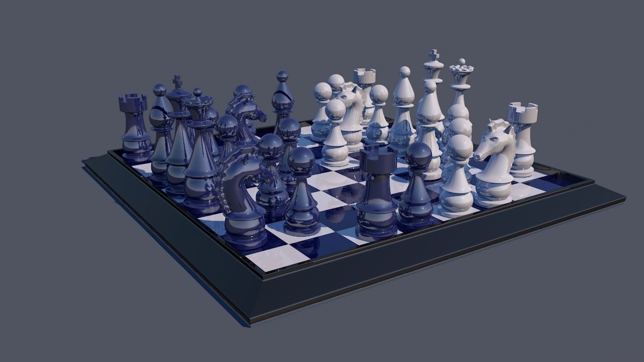 Chess Board Game Set 3D print model_30