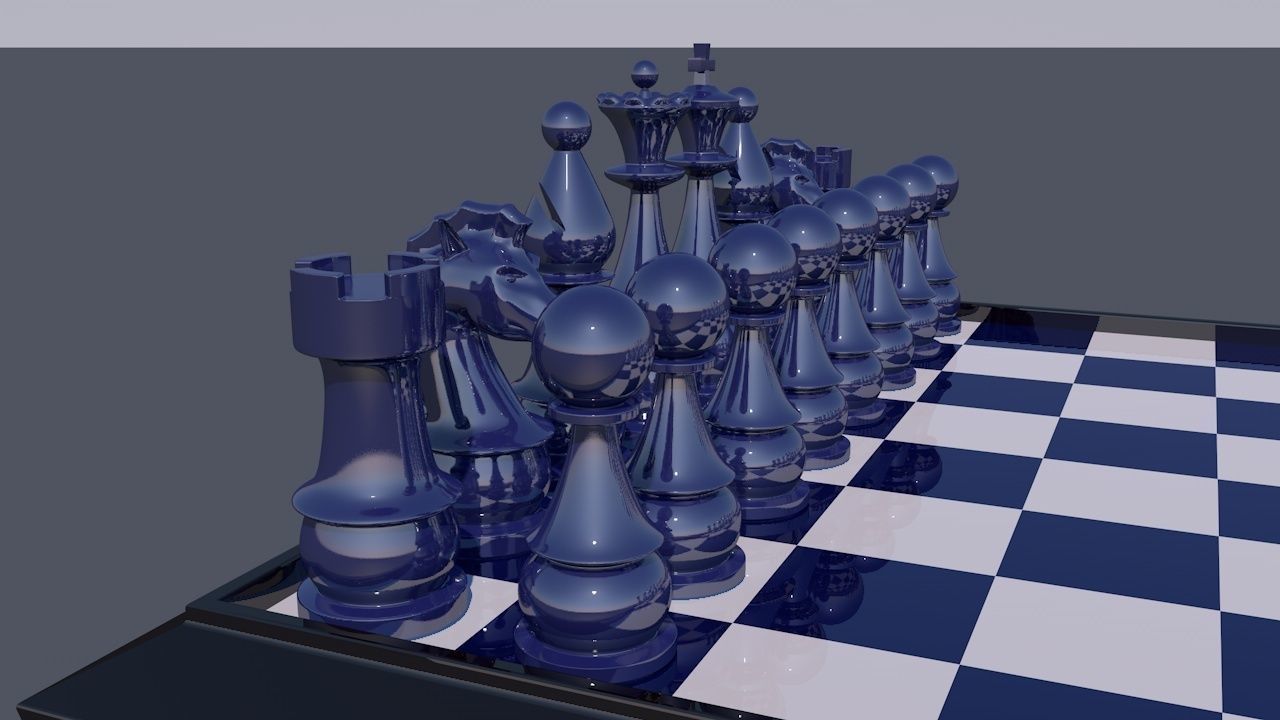 Chess Board Game Set 3D print model_4