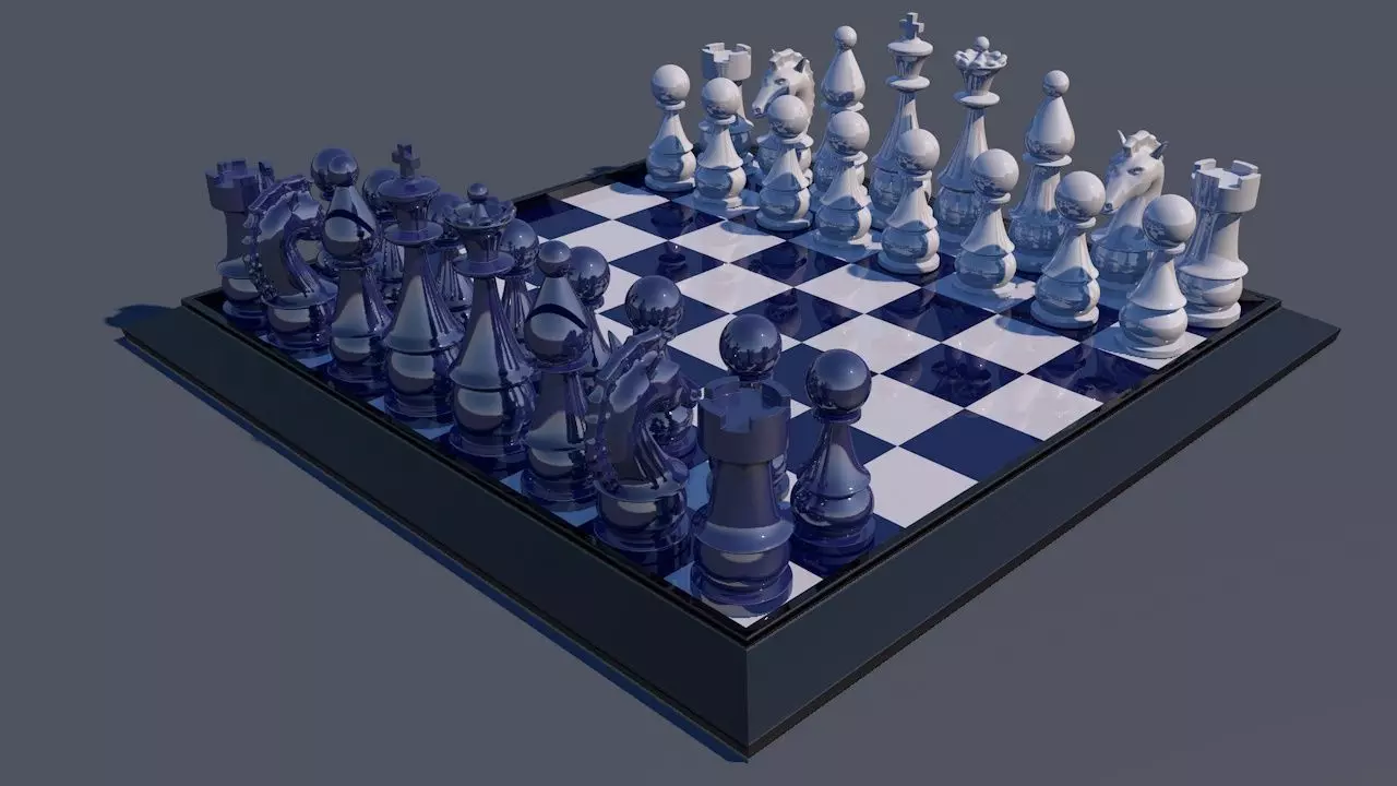 Chess Board Game Set 3D print model_0