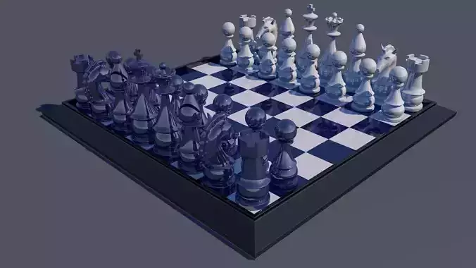 Chess Board Game Set 3D print model