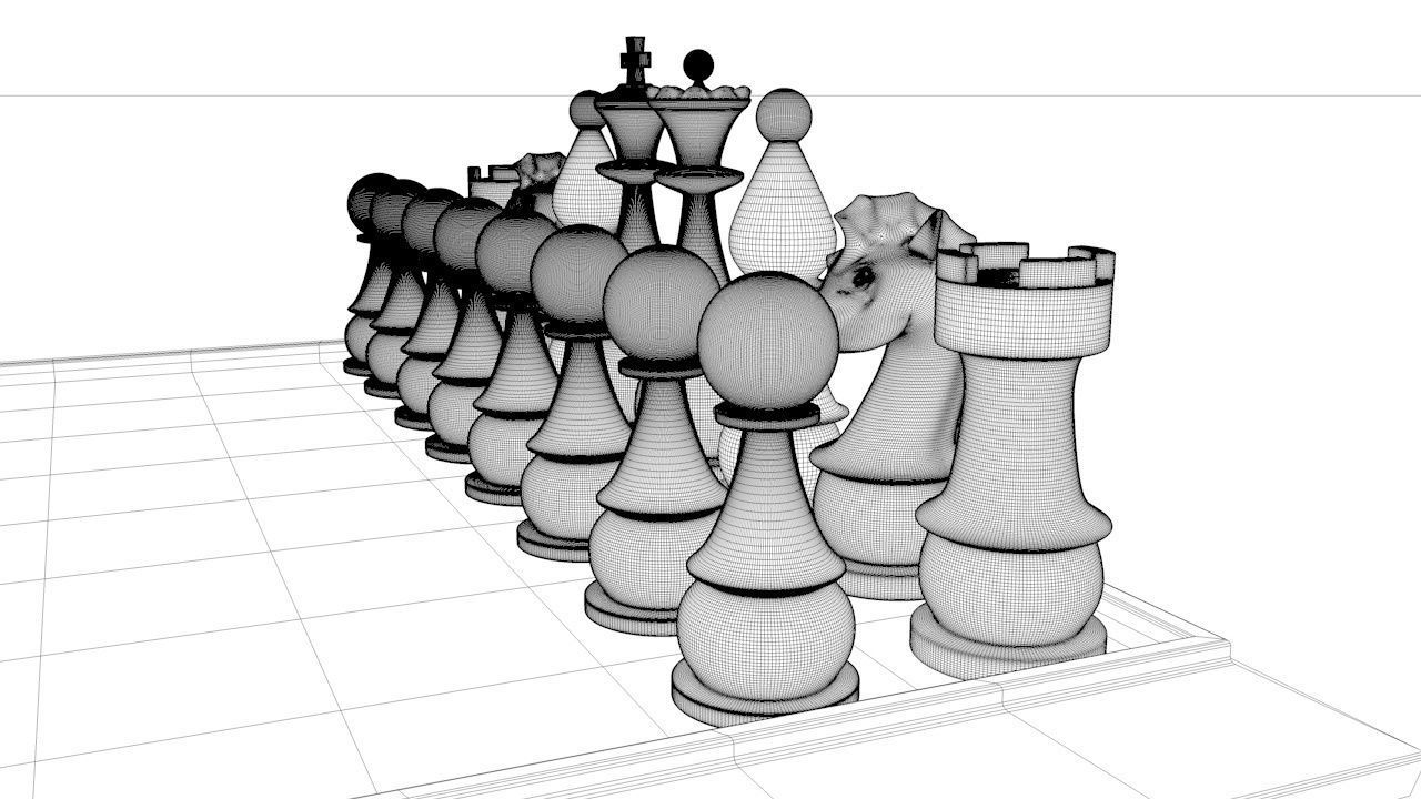 Chess Board Game Set 3D print model_27