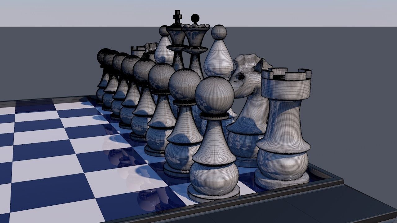 Chess Board Game Set 3D print model_9