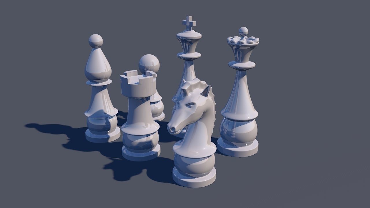 Chess Board Game Set 3D print model_38