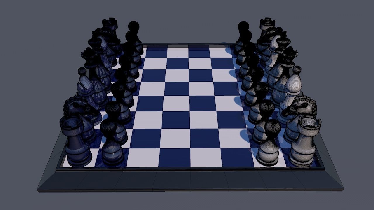Chess Board Game Set 3D print model_7