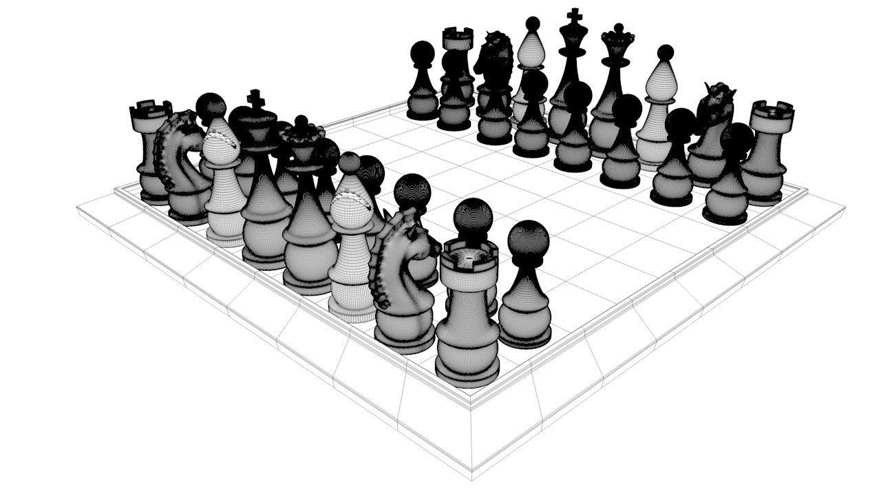 Chess Board Game Set 3D print model_24