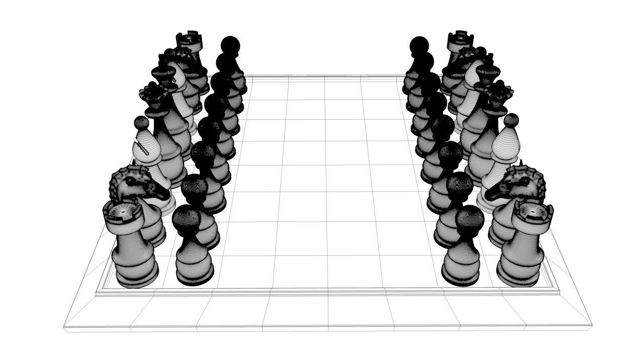 Chess Board Game Set 3D print model_25