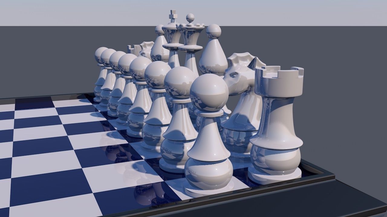 Chess Board Game Set 3D print model_3