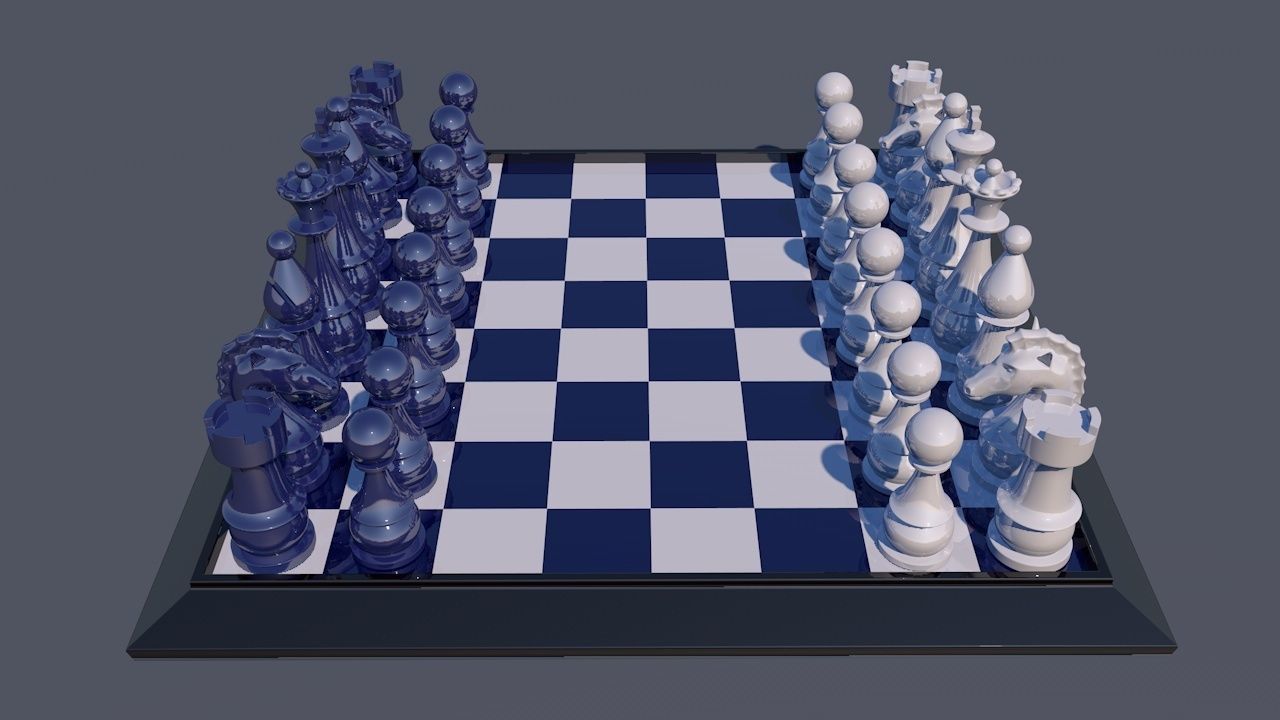 Chess Board Game Set 3D print model_1