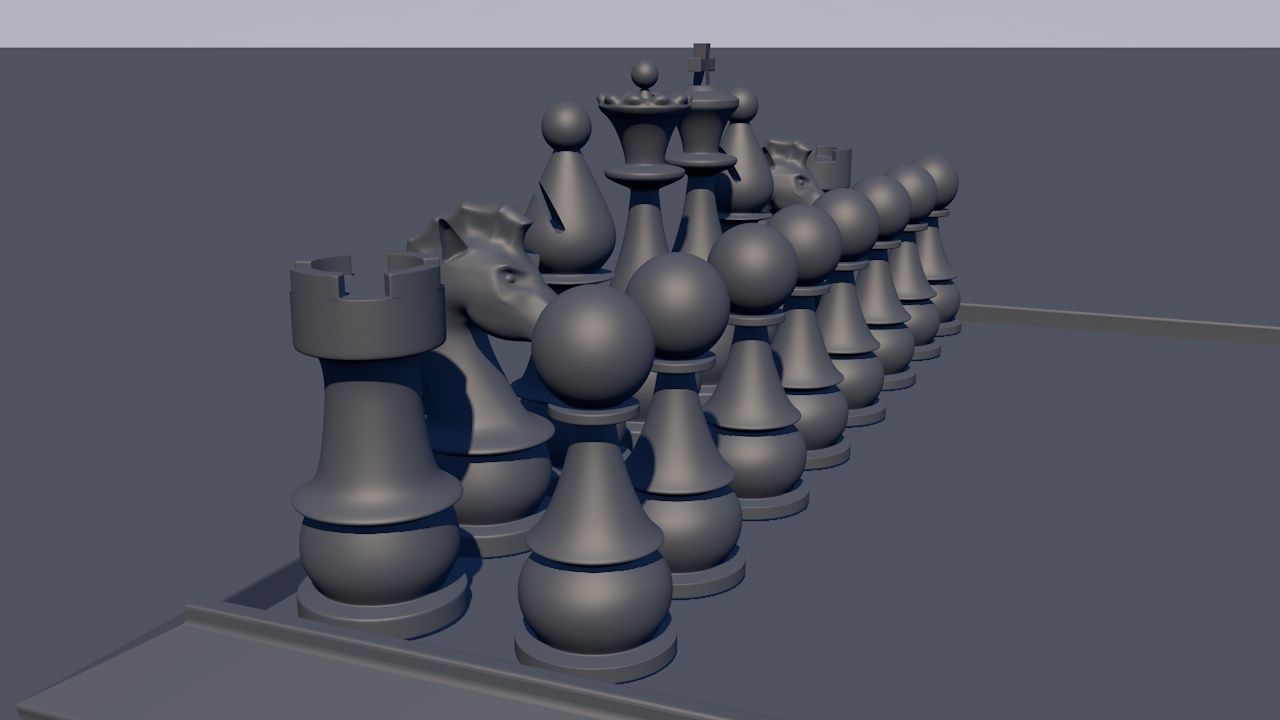 Chess Board Game Set 3D print model_22