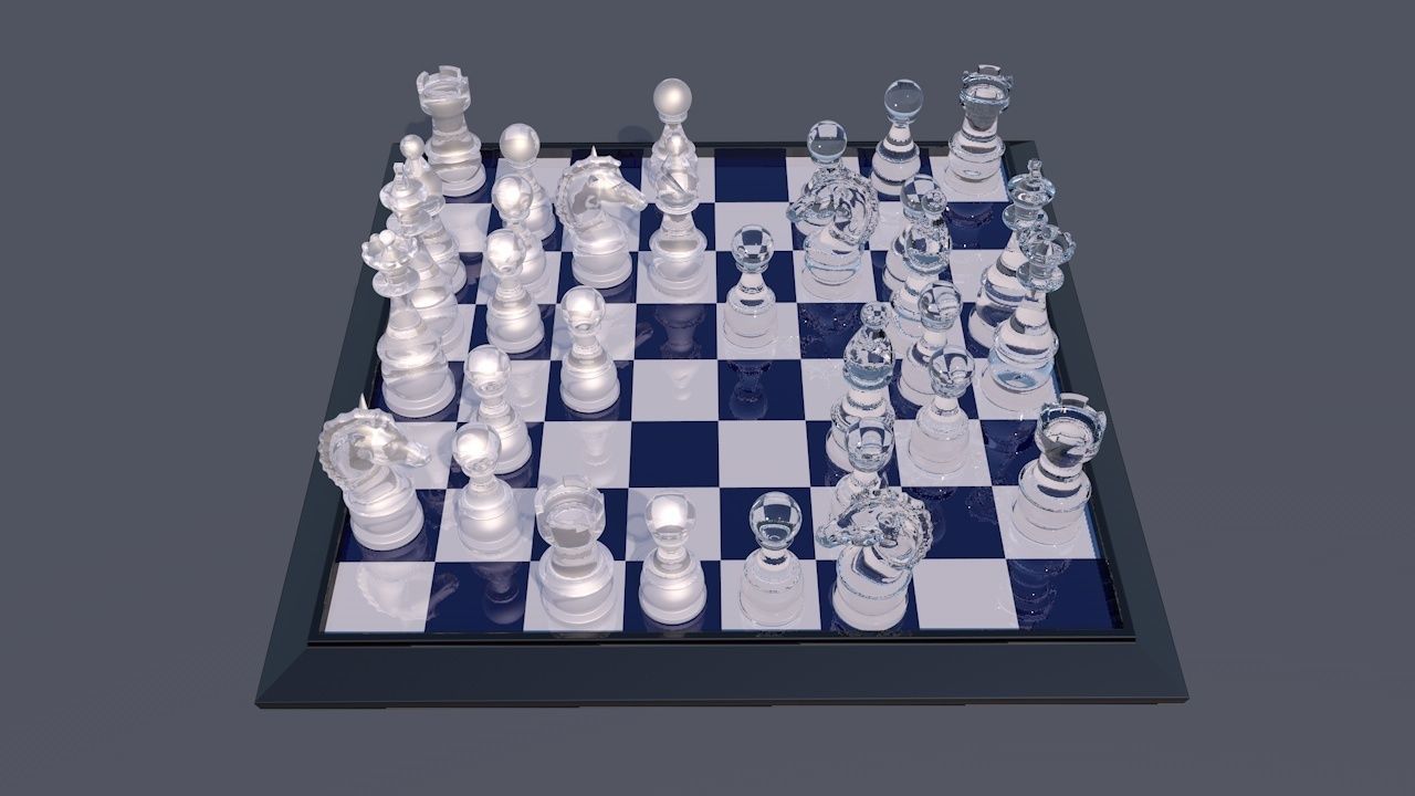 Chess Board Game Set 3D print model_35
