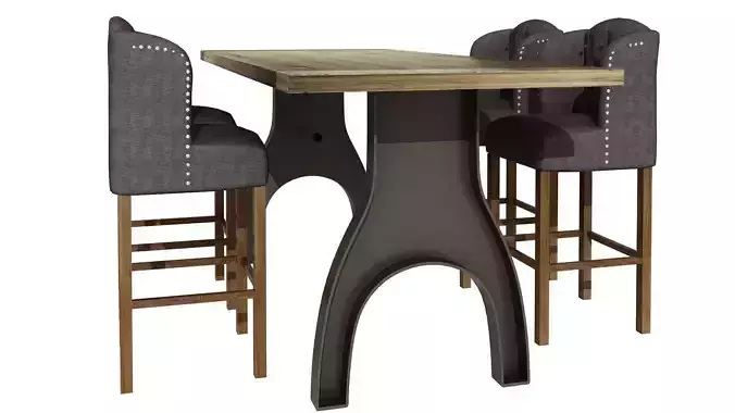 Kitchen set bar table with four chairs