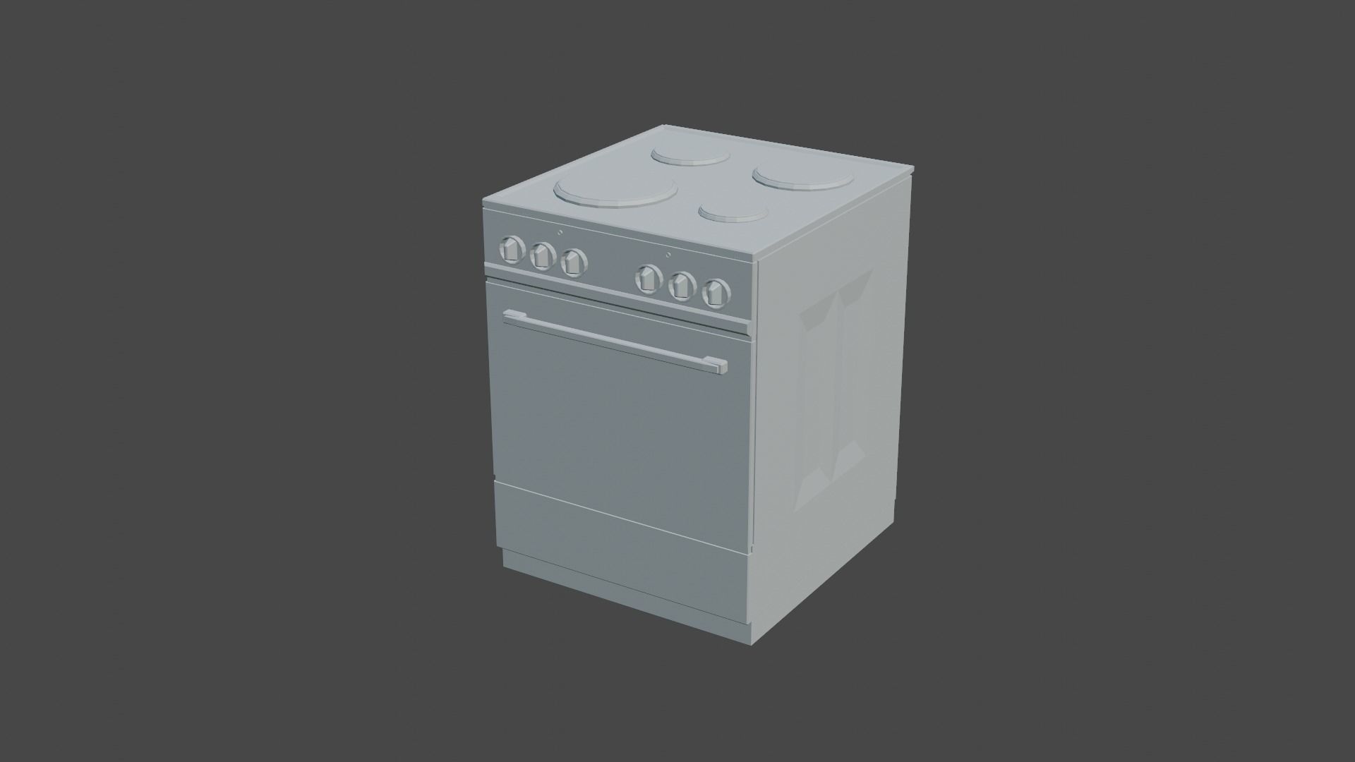 Cooker lowpoly oven Low-poly 3D model_4