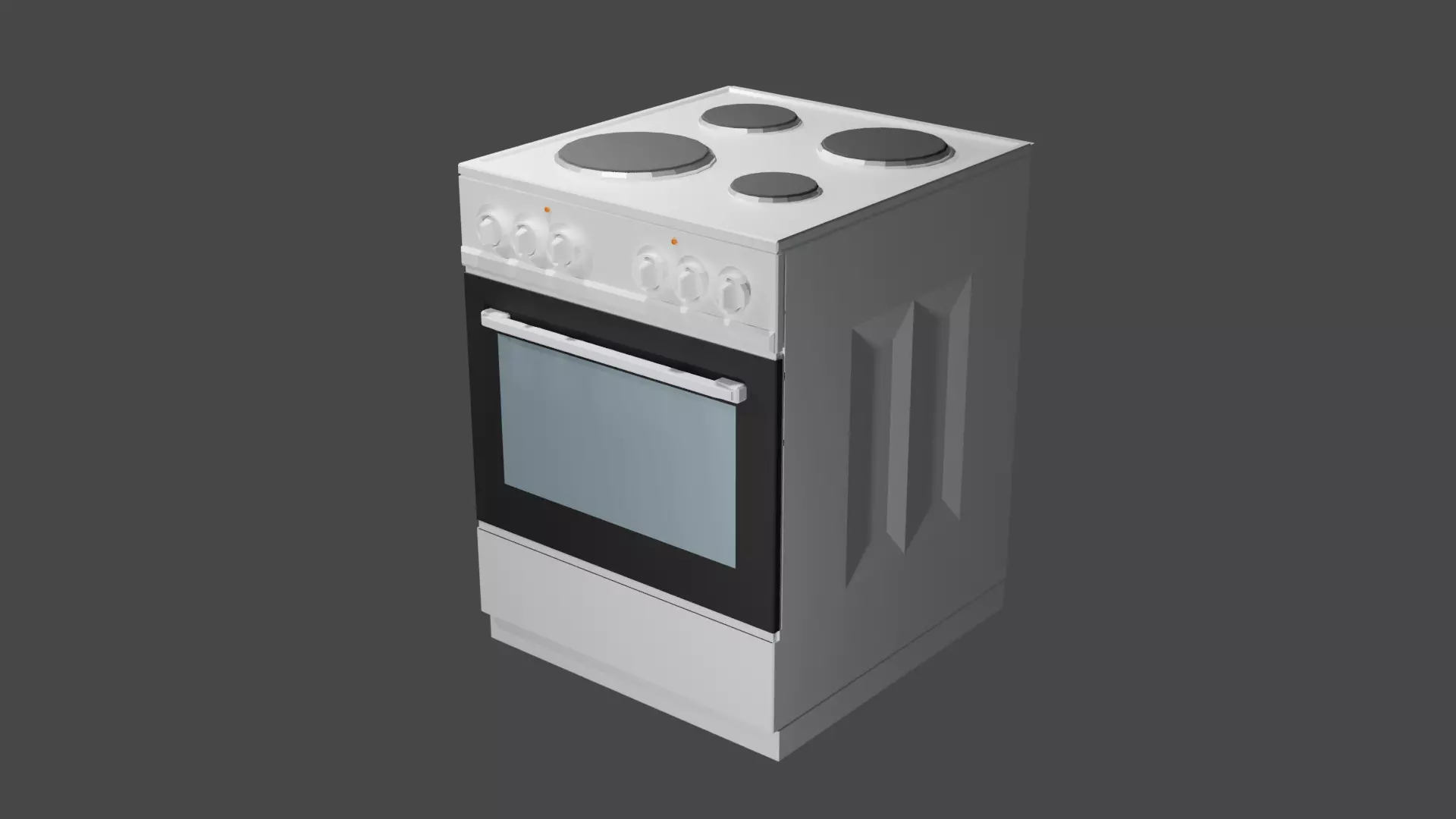 Cooker lowpoly oven Low-poly 3D model_0