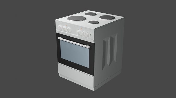Cooker lowpoly oven Low-poly 3D model