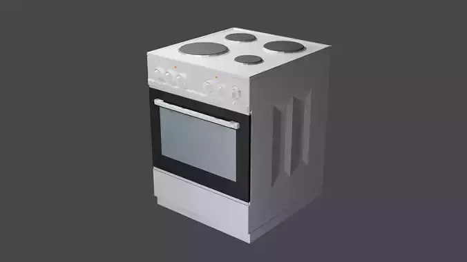 Cooker lowpoly oven Low-poly 3D model