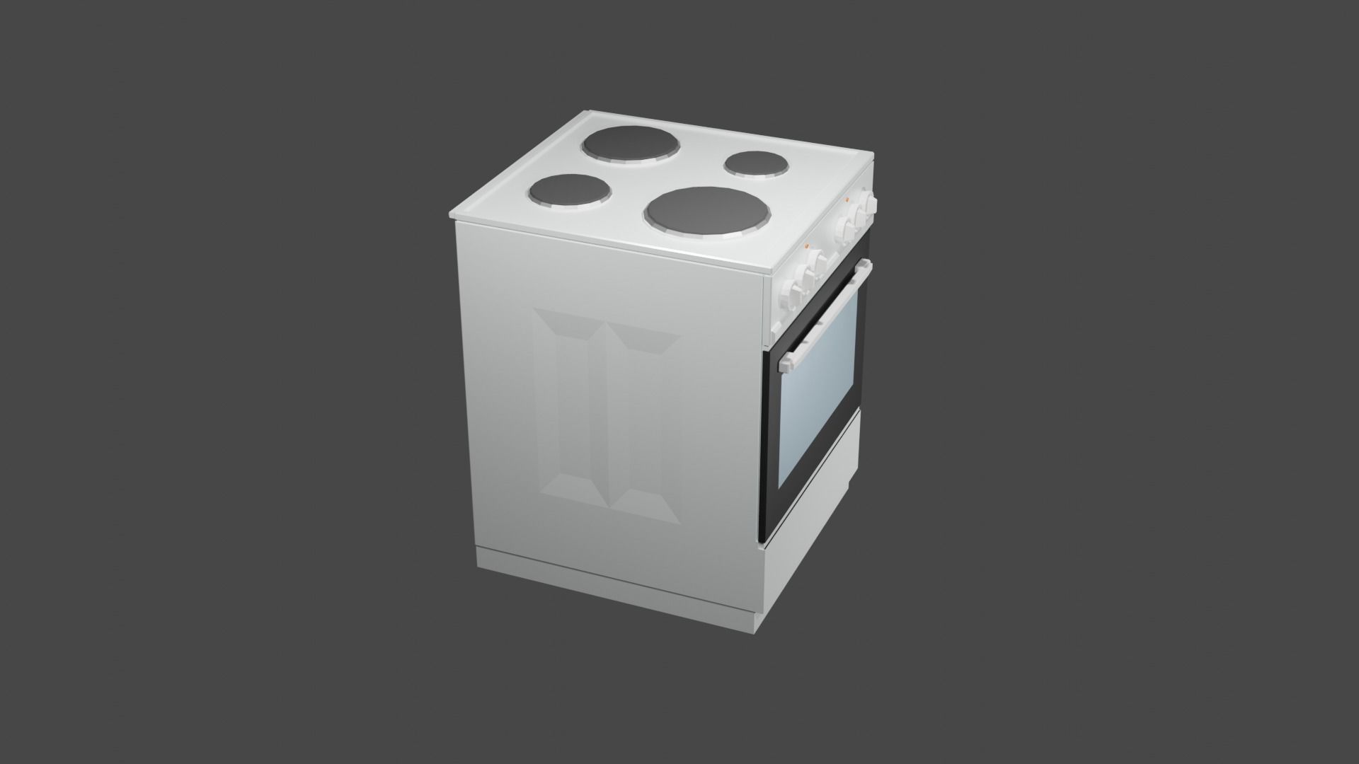 Cooker lowpoly oven Low-poly 3D model_1
