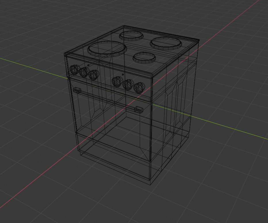Cooker lowpoly oven Low-poly 3D model_3