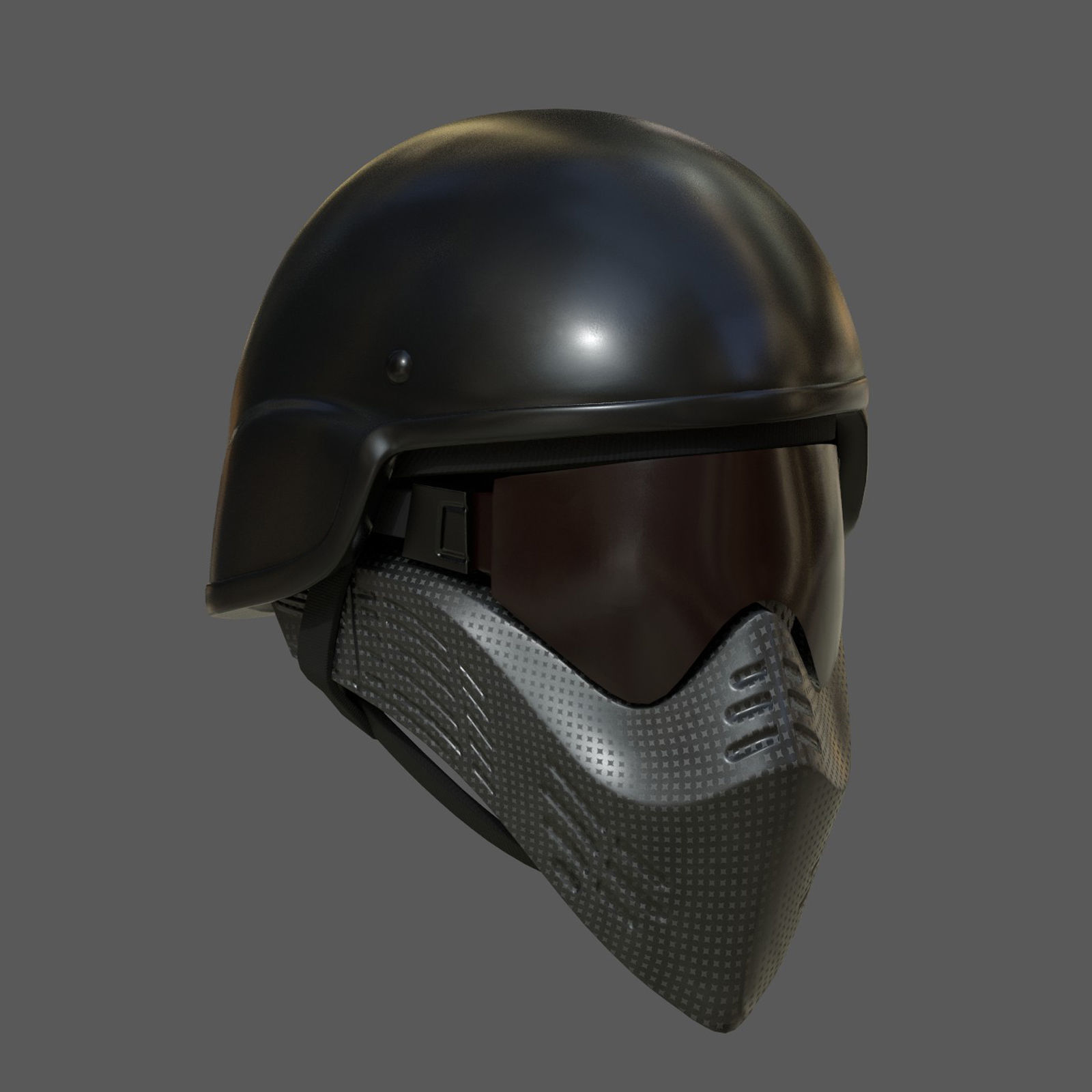 Helmet scifi military combat 3d futuristic technology  Low-poly 3D model_2
