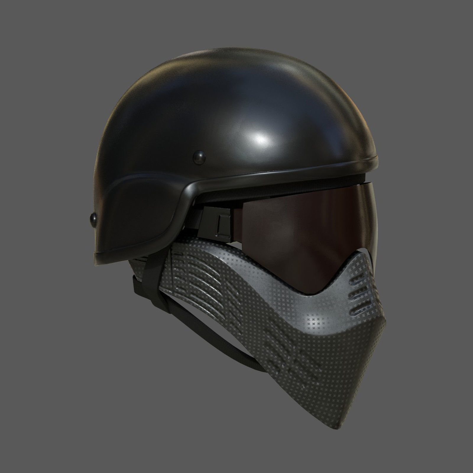 Helmet scifi military combat 3d futuristic technology  Low-poly 3D model_4