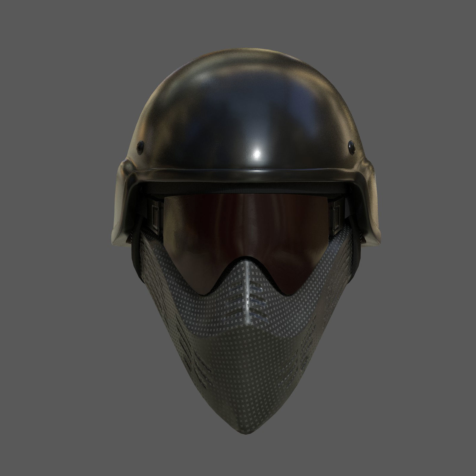 Helmet scifi military combat 3d futuristic technology  Low-poly 3D model_1