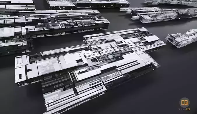 Tech Greebles set 2 Low-poly 3D model