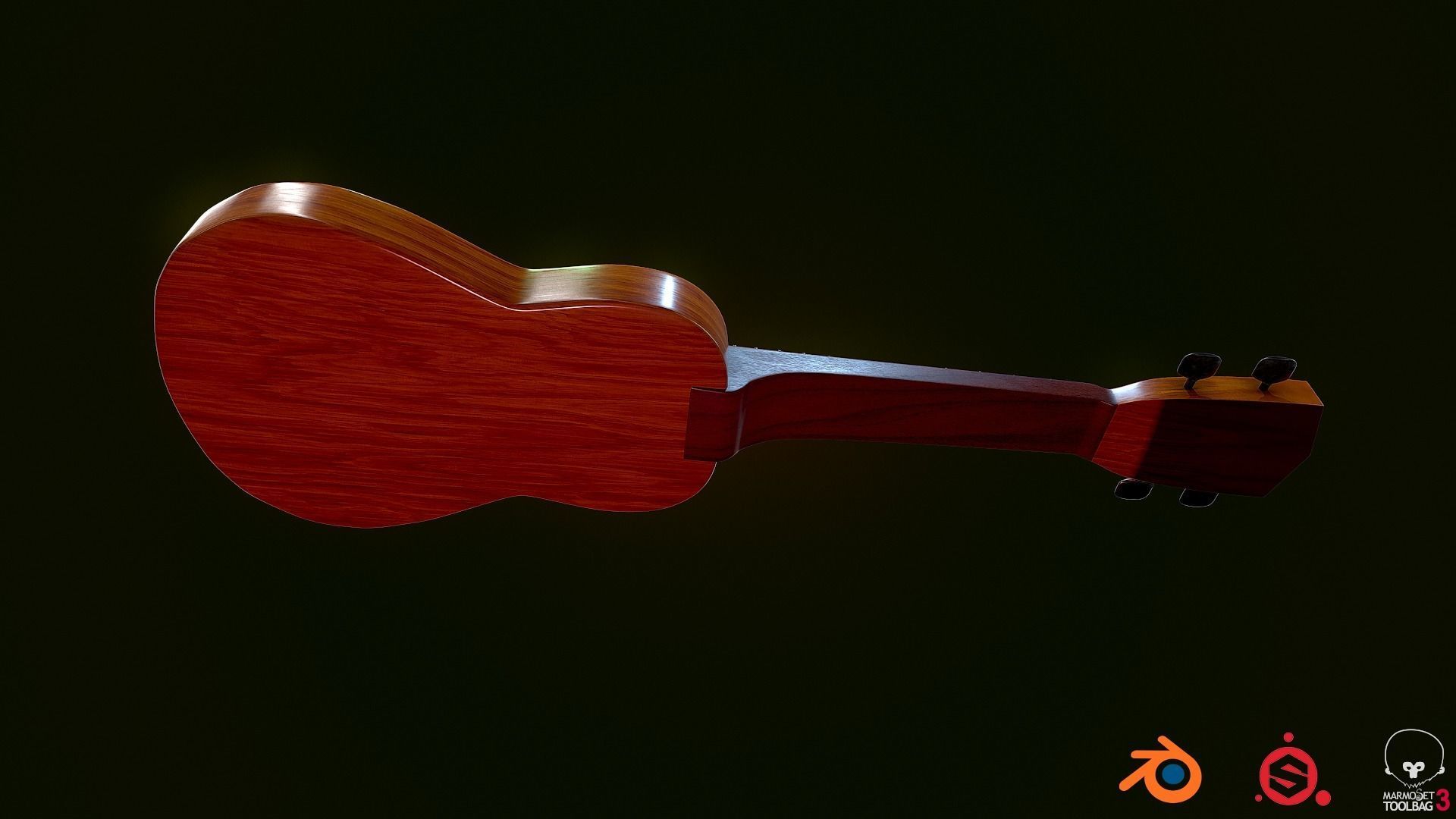 Ukulele wooden 3D model_7