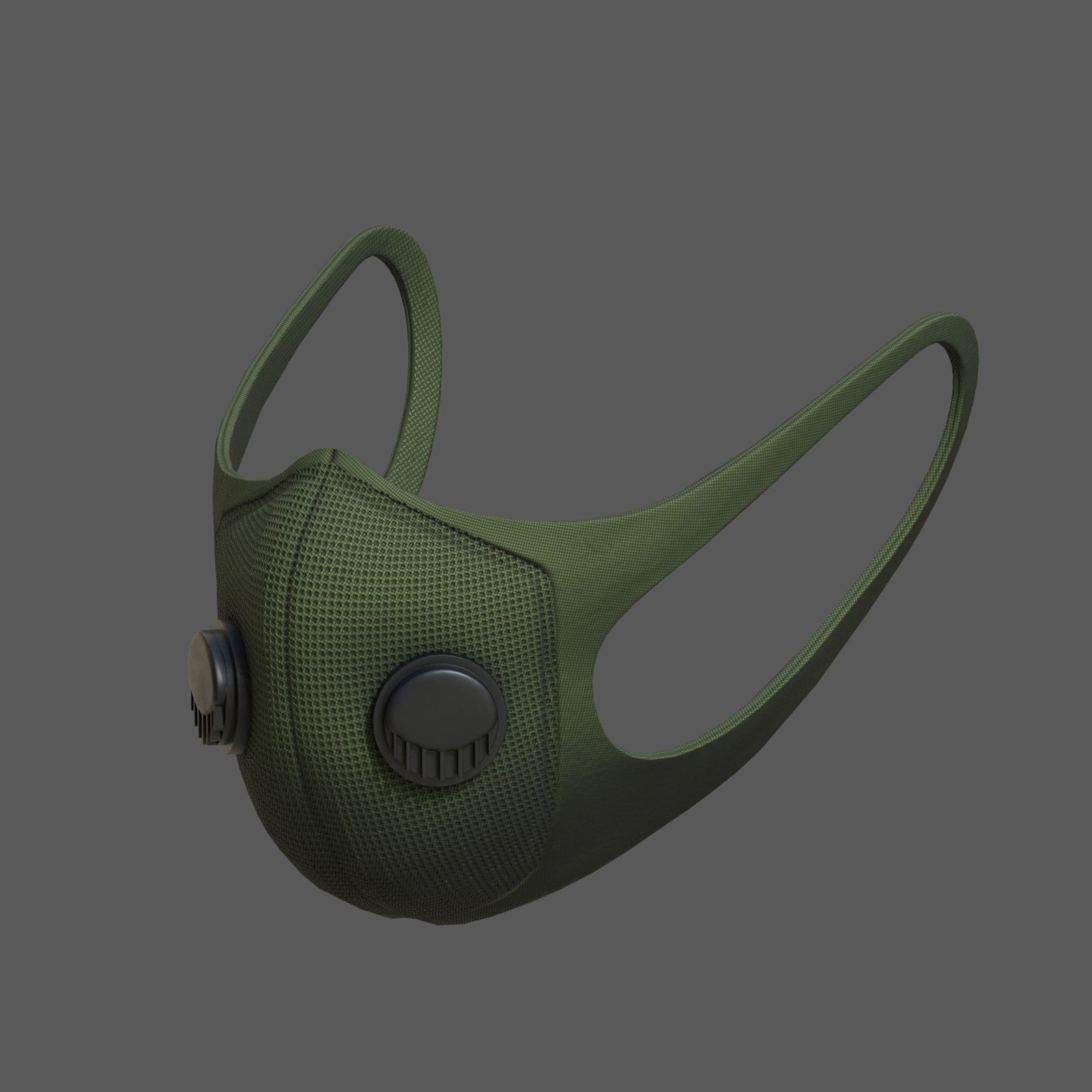 Gas mask protection fabric isolated military combat  Low-poly 3D model_3