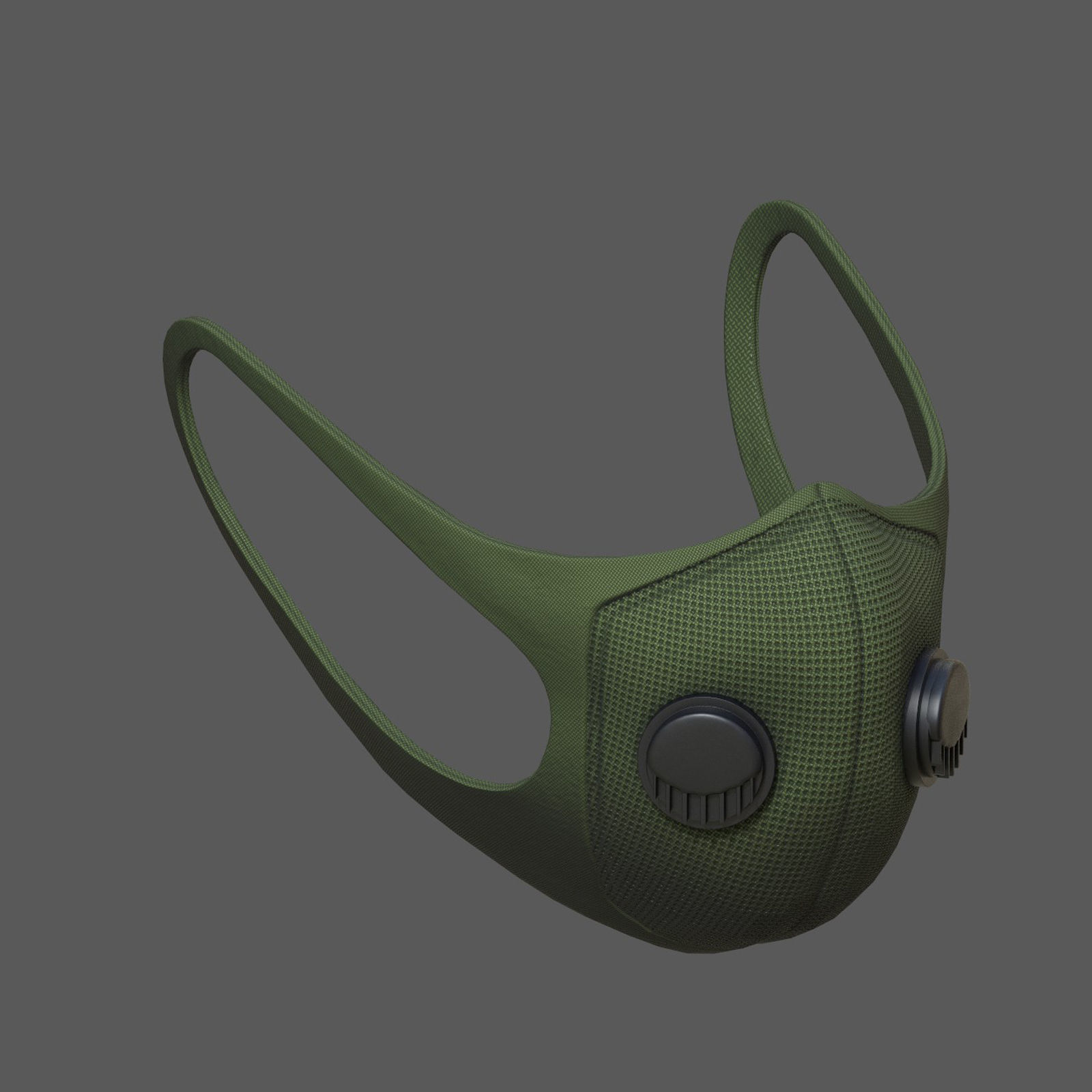 Gas mask protection fabric isolated military combat  Low-poly 3D model_2