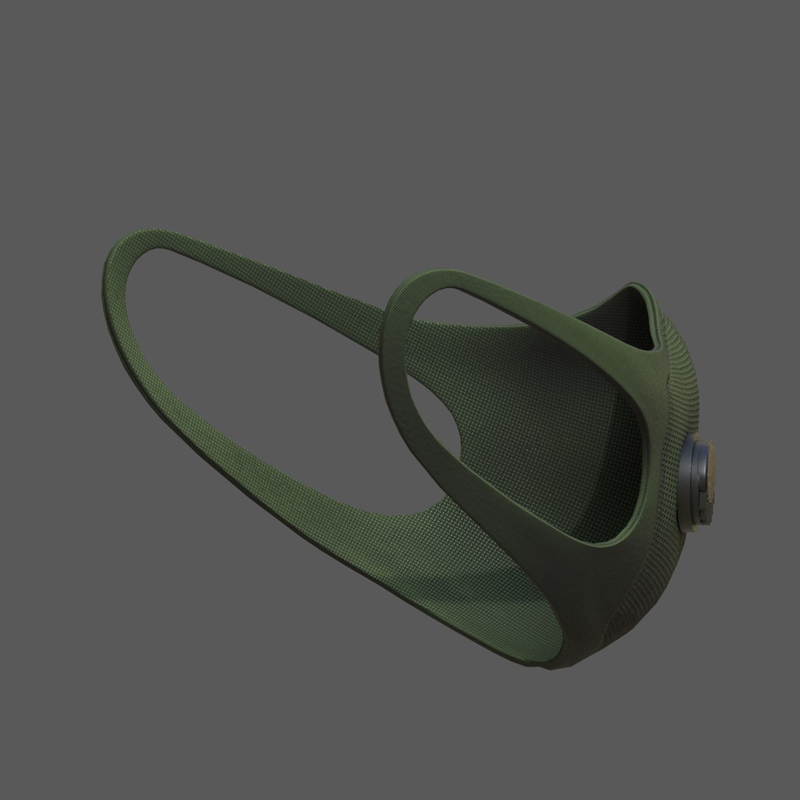 Gas mask protection fabric isolated military combat  Low-poly 3D model_5