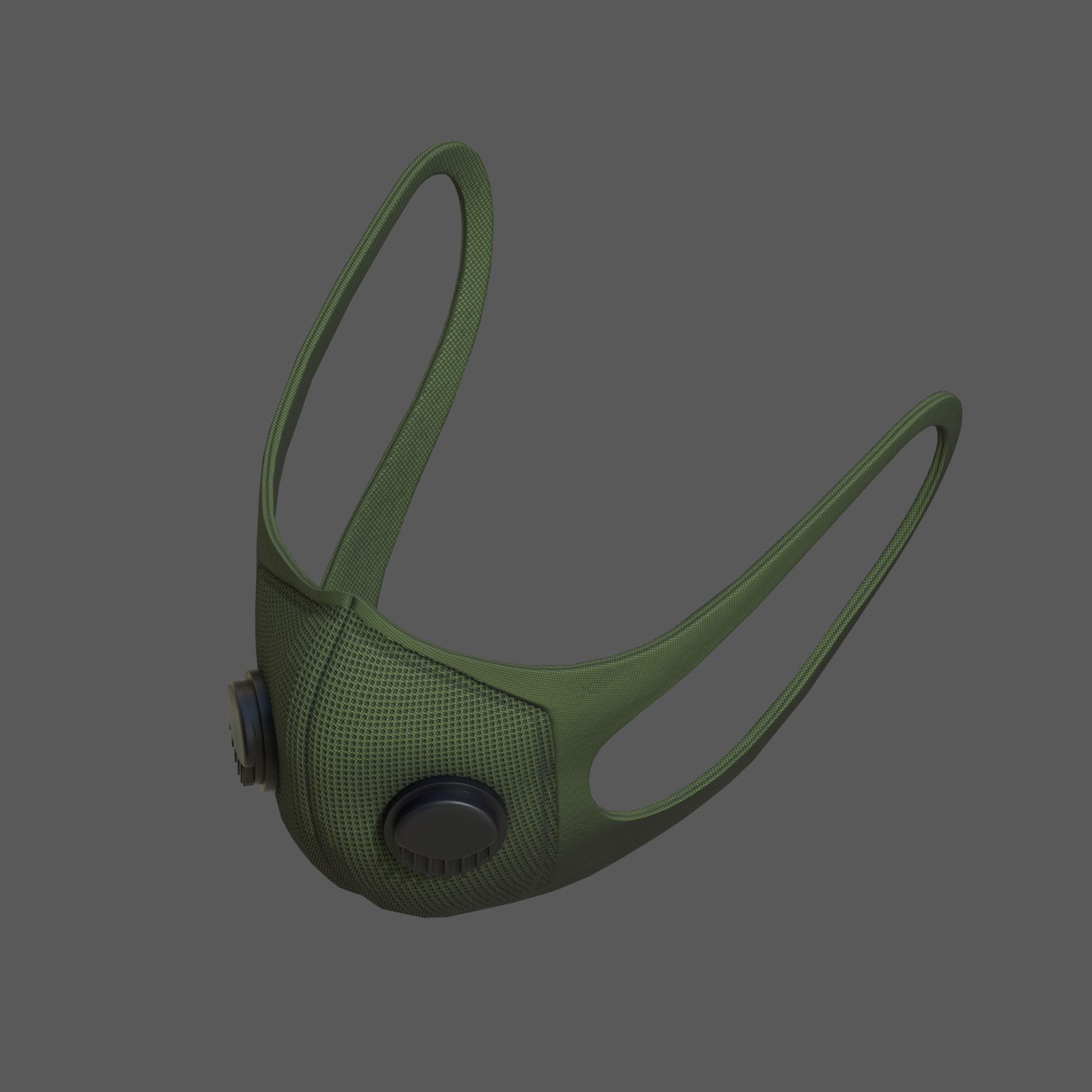 Gas mask protection fabric isolated military combat  Low-poly 3D model_4