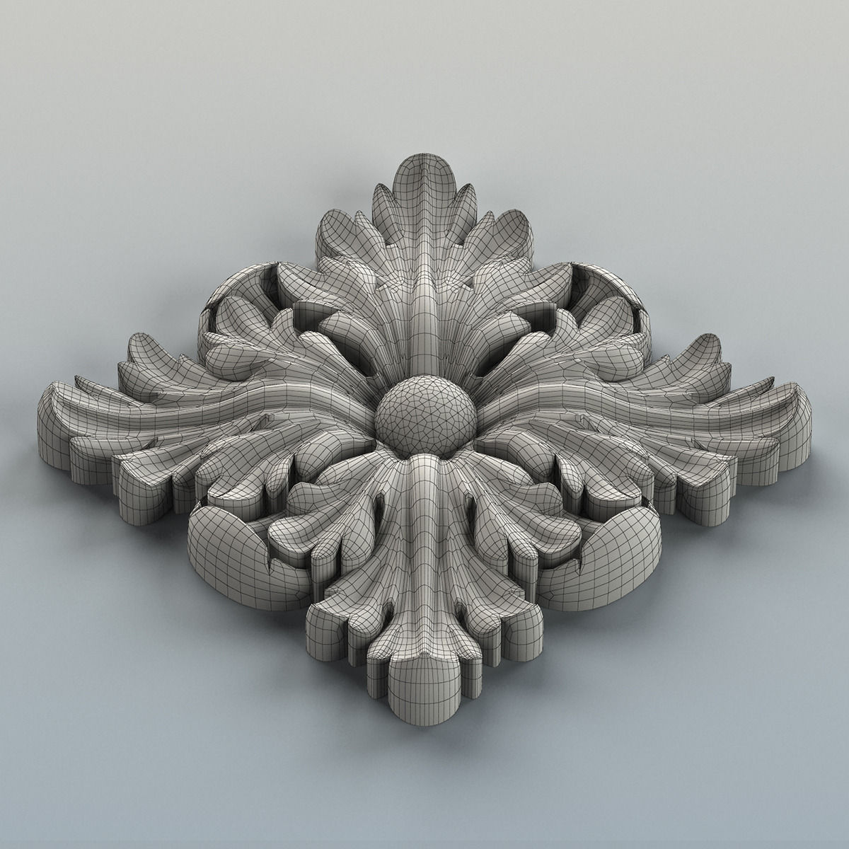 Square rosette 010 3D model_7