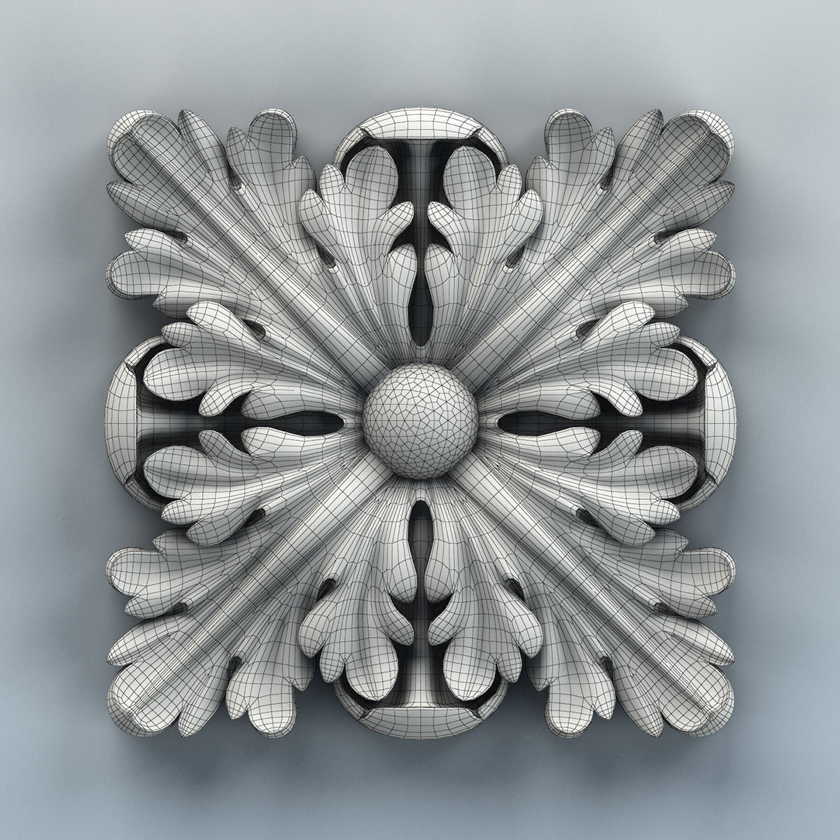 Square rosette 010 3D model_5