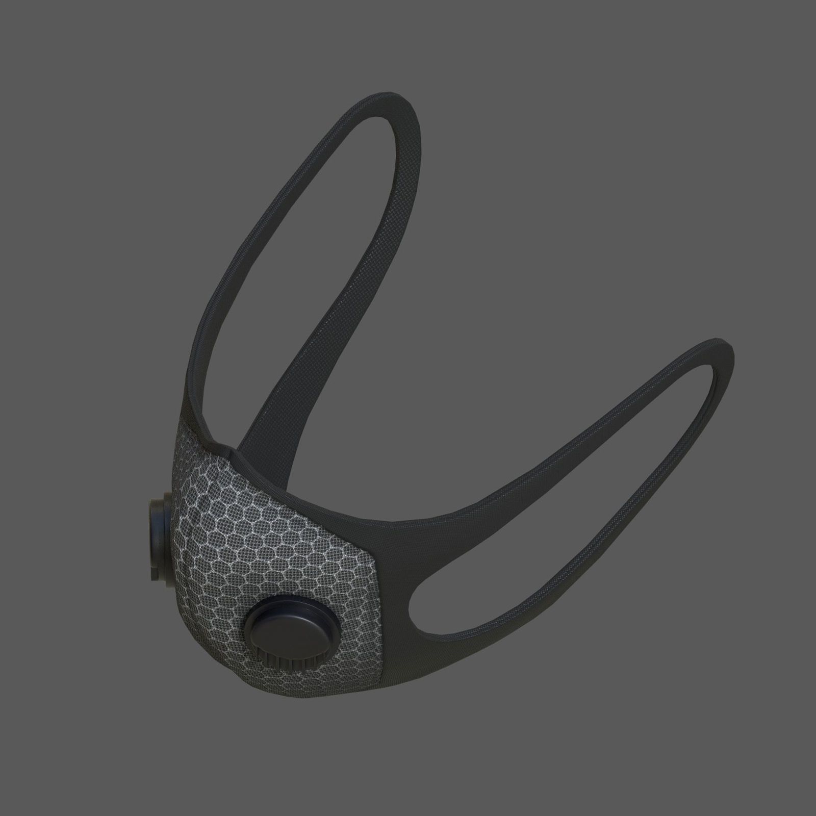 Gas mask 3d model military combat fantasy fabric  Low-poly 3D model_5